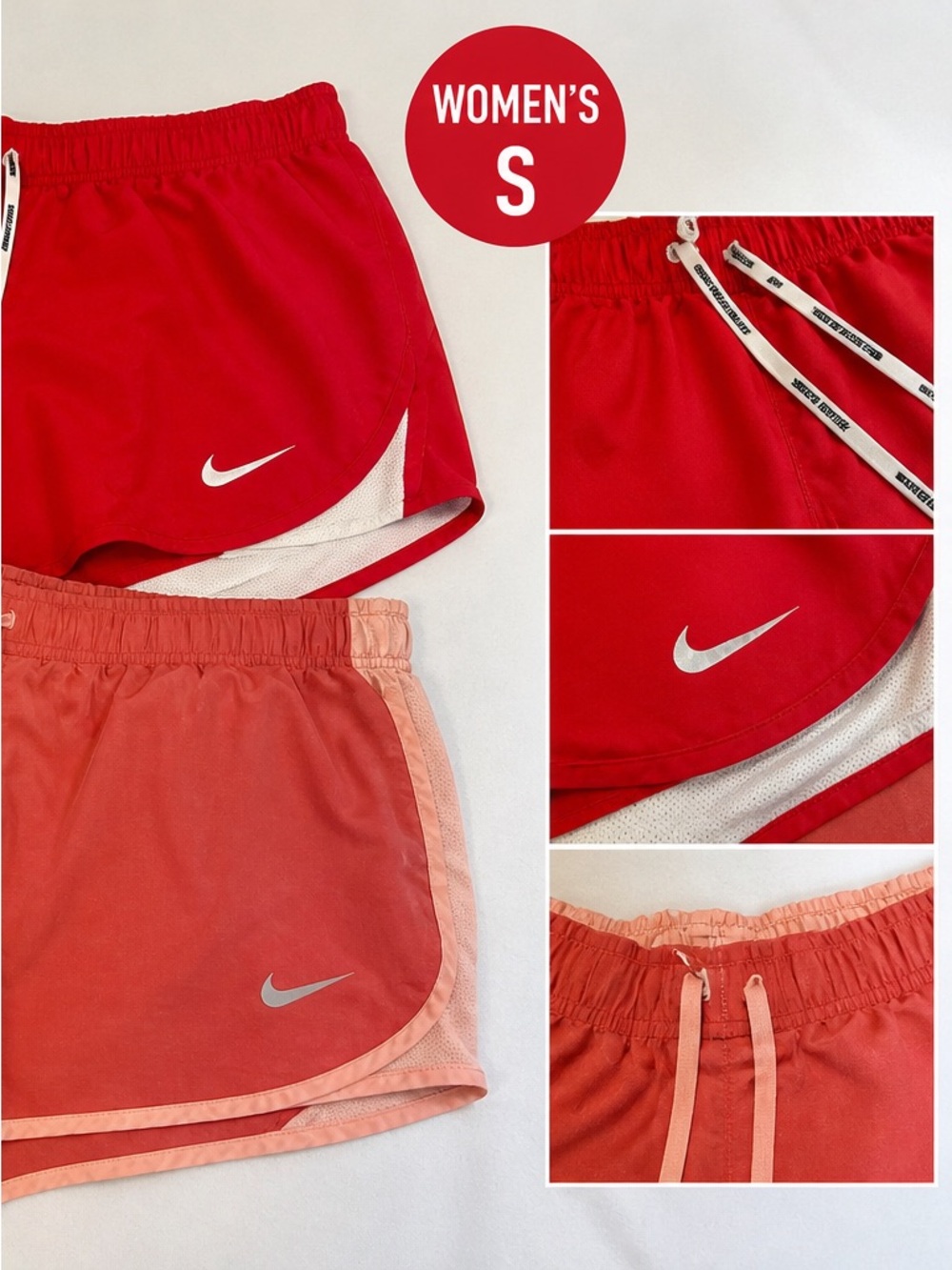 Nike Dri-FIT Running Shorts Bundle Red Pink Size S